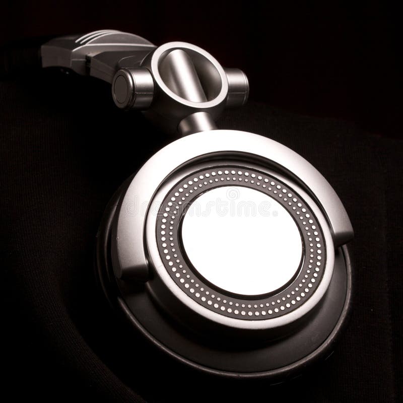 Dj headphones on black background. Dj headphones on black background