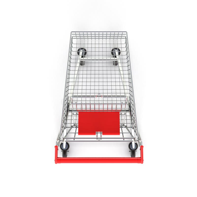 De hoogste mening van het supermarktboodschappenwagentje over witte 3d achtergrond royalty-vrije illustratie De hoogste mening van het supermarktboodschappenwagentje over witte 3d achtergrond royalty-vrije illustratie