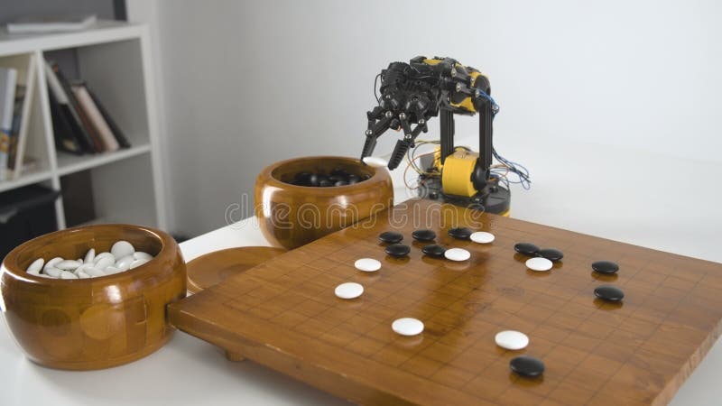 De hoogste Mening van Robotwapen met Spel Chinees gaat Spel Experiment met Intelligente Manipulator Industrieel Robotmodel