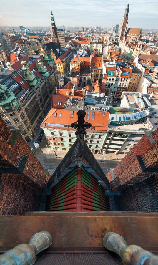 De hoogste mening van Wroclaw royalty-vrije stock foto De hoogste mening van Wroclaw royalty-vrije stock foto