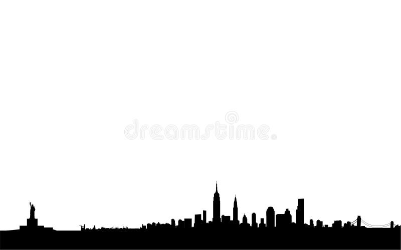 De horizon en de oriëntatiepunten van New York vector illustratie De horizon en de oriëntatiepunten van New York vector illustratie