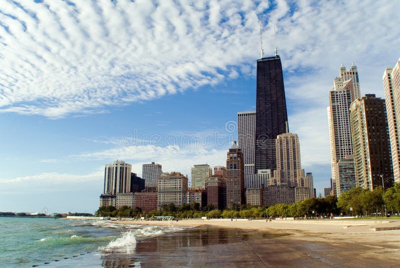 De Horizon Van Chicago Lakefront Stock Afbeelding Image of