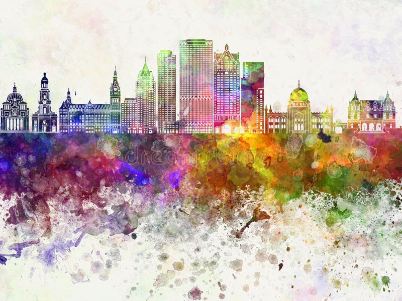 De horizon van Millwaukee in wb stock illustratie De horizon van Millwaukee in wb stock illustratie