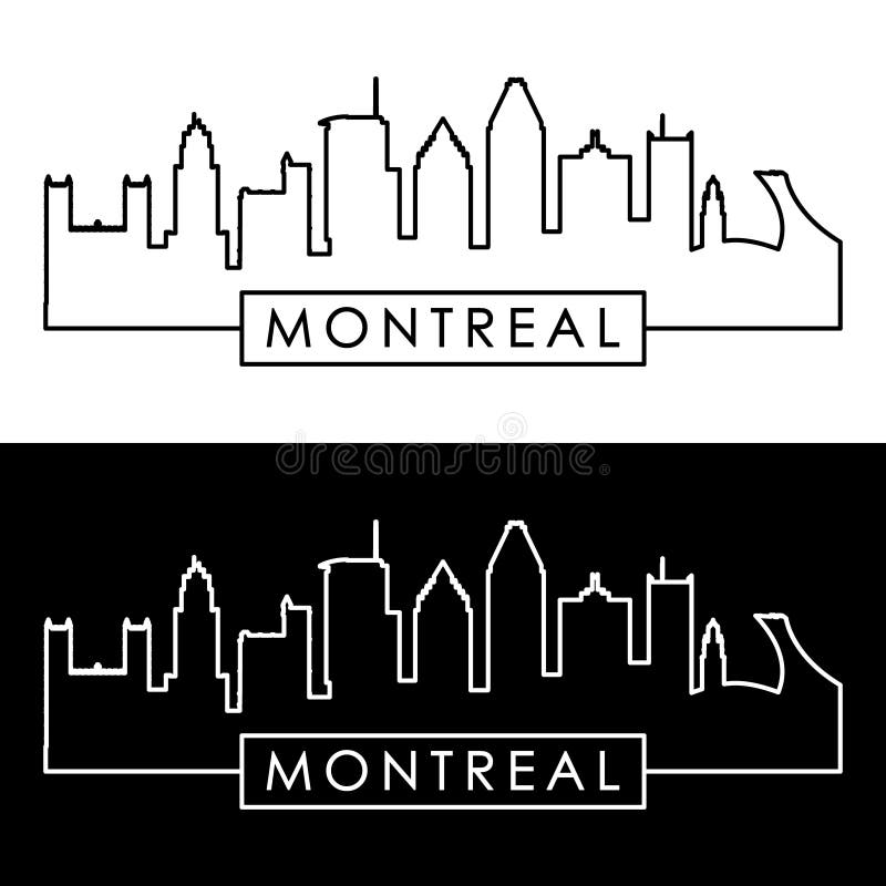 De Horizon van Montreal lineaire stijl stock illustratie De Horizon van Montreal lineaire stijl stock illustratie