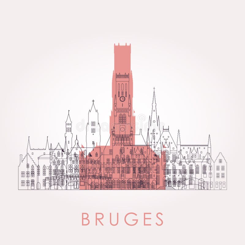 De horizon van overzichtsbrugge met oriëntatiepunten Vector illustratie stock illustratie De horizon van overzichtsbrugge met oriëntatiepunten Vector illustratie stock illustratie