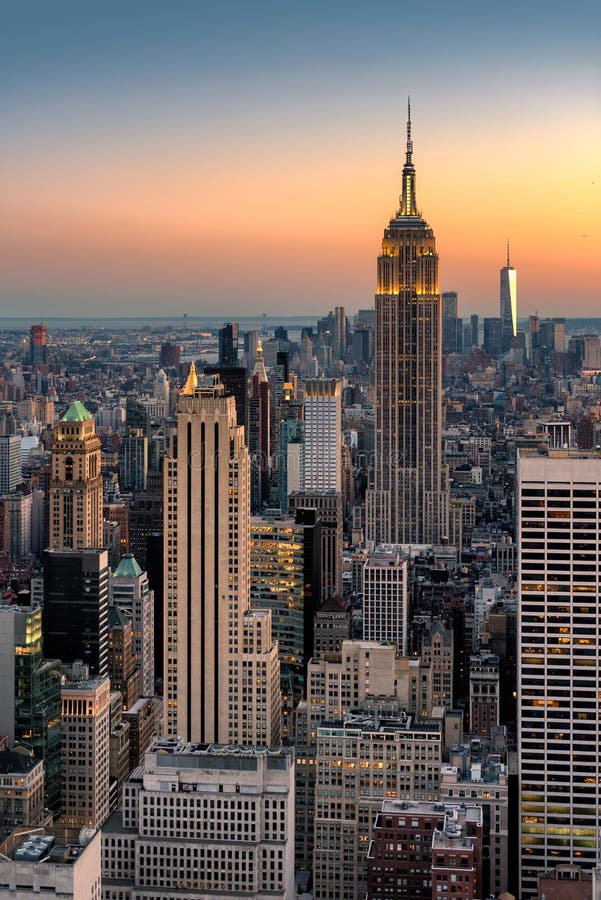 De Horizon van de Stad van New York stock foto De Horizon van de Stad van New York stock foto