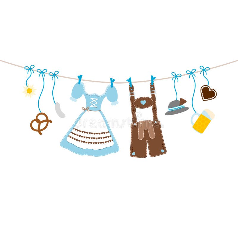 De horizontale Hangende Oktoberfest-Pictogrammen buigen Blauw en Bruin vector illustratie De horizontale Hangende Oktoberfest-Pictogrammen buigen Blauw en Bruin vector illustratie