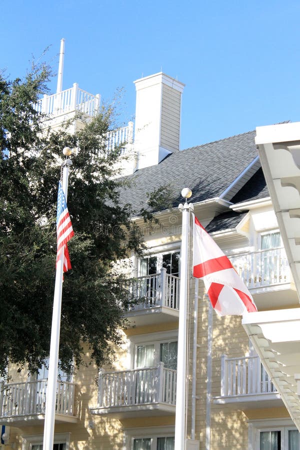De hotelbouw in Florida stock afbeelding De hotelbouw in Florida stock afbeelding