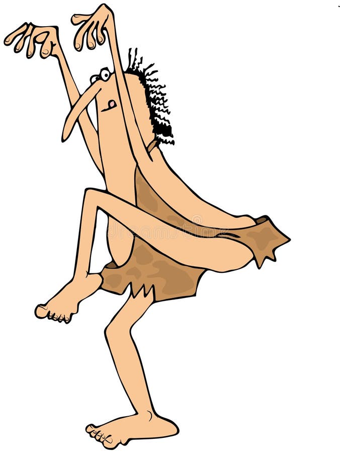 This illustration depicts a caveman doing a crane karate stance. This illustration depicts a caveman doing a crane karate stance.