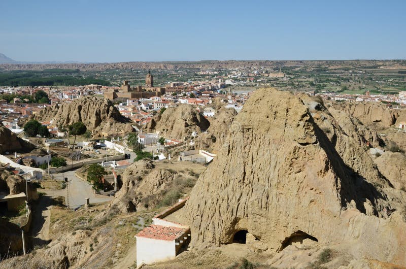 De huizen van het hol van Guadix stock afbeeldingen De huizen van het hol van Guadix stock afbeeldingen