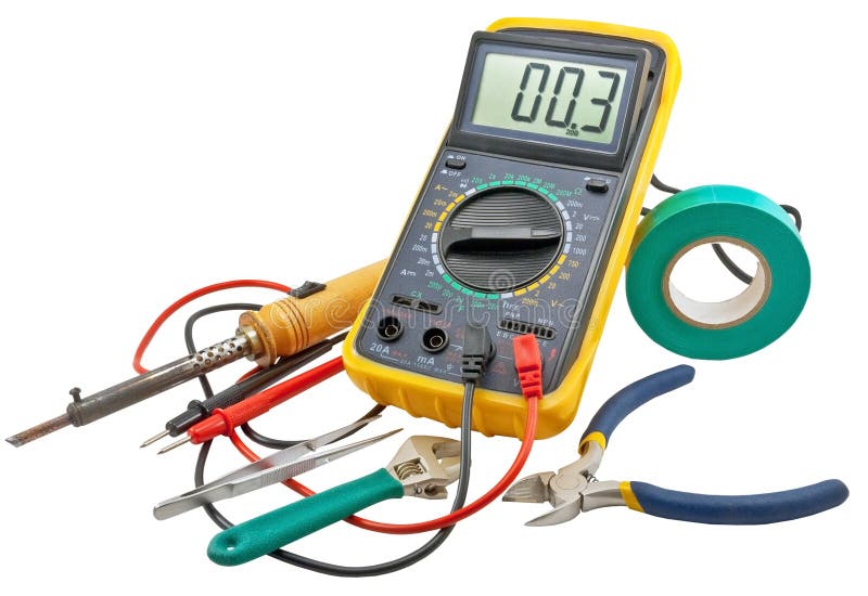 De hulpmiddelen van elektriciens stock afbeeldingen De hulpmiddelen van elektriciens stock afbeeldingen