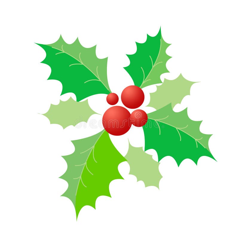 De Hulst van Kerstmis & rode bessen stock illustratie De Hulst van Kerstmis & rode bessen stock illustratie