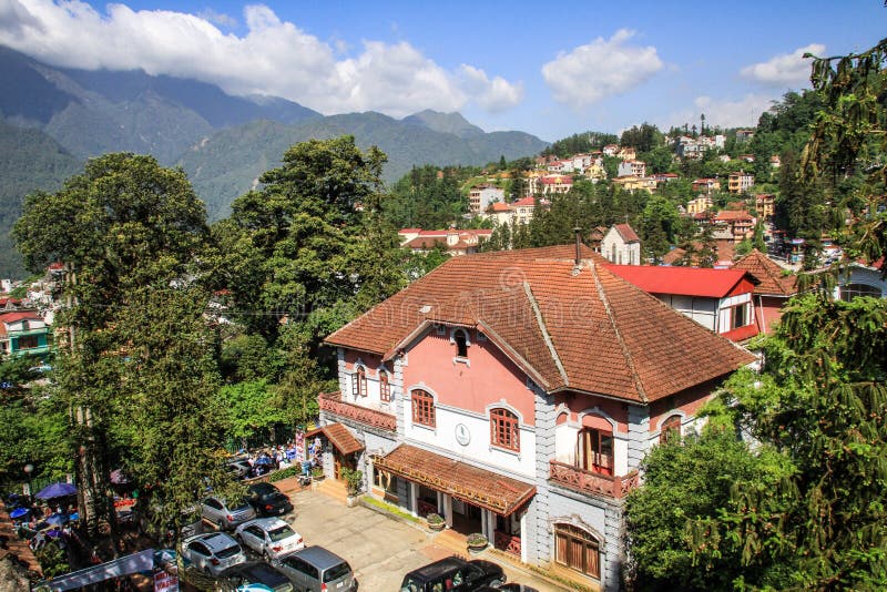 De härliga husen av sapaen, Lao Cai, Vietnam royaltyfria bilder De härliga husen av sapaen, Lao Cai, Vietnam royaltyfria bilder