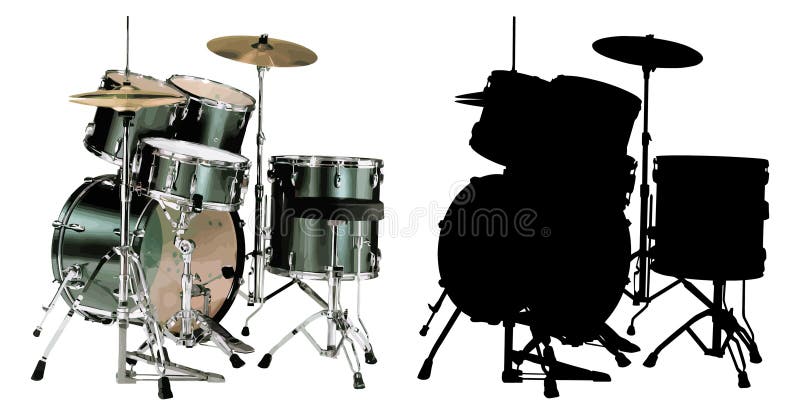 Vectorillustratie van drums stock afbeelding