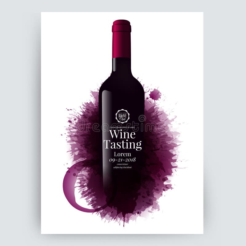 De illustratie van wijnfles met wijn bevlekt achtergrond Illustratie van fles en vlekken door lagen De textuur van de rode wijnkl stock illustratie De illustratie van wijnfles met wijn bevlekt achtergrond Illustratie van fles en vlekken door lagen De textuur van de rode wijnkl stock illustratie