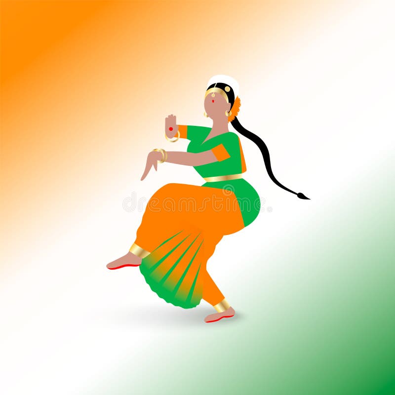 De Indische dansende vrouw kleedde zich in een traditionele kleding van Sari in nationale die vlagkleuren op witte backgroung wor royalty-vrije illustratie De Indische dansende vrouw kleedde zich in een traditionele kleding van Sari in nationale die vlagkleuren op witte backgroung wor royalty-vrije illustratie