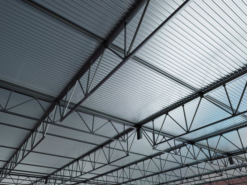 De industriële Bouw 3d Illustratie van het Metaaldak stock illustratie