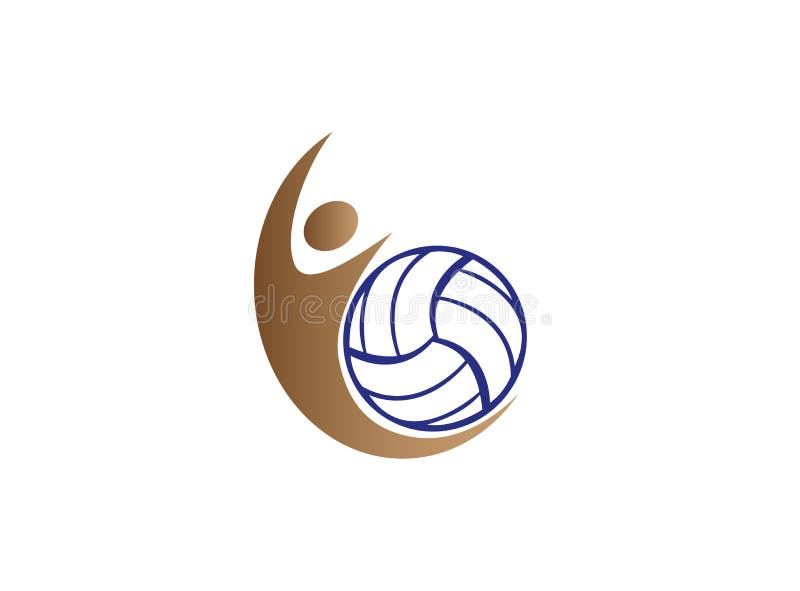 De ineenstorting van de volleyballspeler en dienende bal voor embleemontwerp royalty-vrije illustratie De ineenstorting van de volleyballspeler en dienende bal voor embleemontwerp royalty-vrije illustratie
