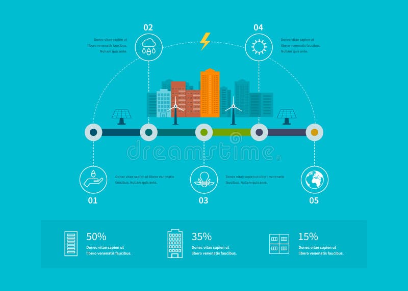 De infographic vlakke elementen van de ecologieillustratie royalty-vrije illustratie De infographic vlakke elementen van de ecologieillustratie royalty-vrije illustratie