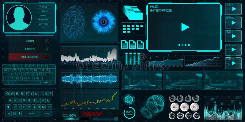 De interface van HUD UI voor zaken app royalty-vrije illustratie De interface van HUD UI voor zaken app royalty-vrije illustratie