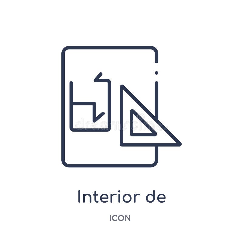 De interior linear ícone da coleção do esboço da construção Linha fina de interior vetor isolado no fundo branco interior ilustração royalty free De interior linear ícone da coleção do esboço da construção Linha fina de interior vetor isolado no fundo branco interior ilustração royalty free