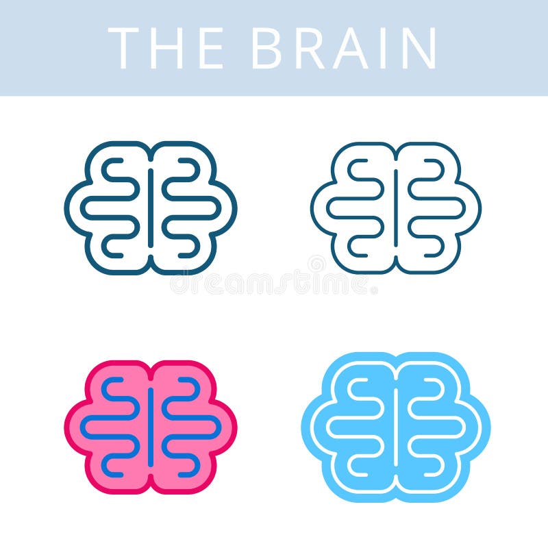 De internalspictogrammen Hersenen en cerebrum vectoroverzichtssymbolen stock illustratie De internalspictogrammen Hersenen en cerebrum vectoroverzichtssymbolen stock illustratie