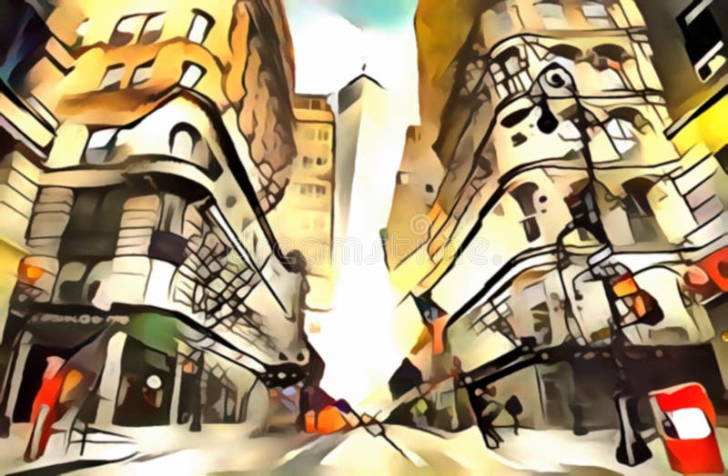De interpretatie van abstracte stadshorizon van de avantgarde van New York ` s royalty-vrije illustratie De interpretatie van abstracte stadshorizon van de avantgarde van New York ` s royalty-vrije illustratie