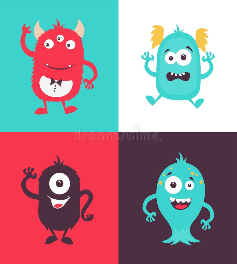 De inzameling van beeldverhaalmonsters stock illustratie De inzameling van beeldverhaalmonsters stock illustratie