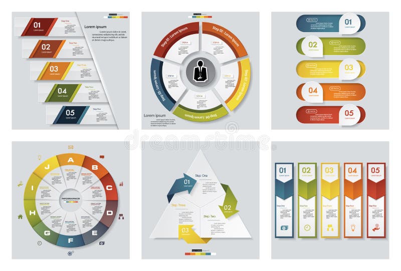 De inzameling van 6 ontwerpt kleurrijke presentatiemalplaatjes Het kan voor prestaties van het ontwerpwerk noodzakelijk zijn royalty-vrije illustratie De inzameling van 6 ontwerpt kleurrijke presentatiemalplaatjes Het kan voor prestaties van het ontwerpwerk noodzakelijk zijn royalty-vrije illustratie