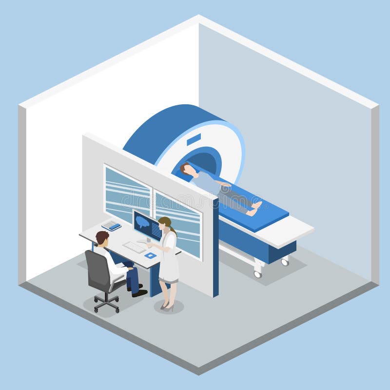 De isometrische vlakke 3D illustratie van het mriweb van het conceptenziekenhuis medische vector illustratie De isometrische vlakke 3D illustratie van het mriweb van het conceptenziekenhuis medische vector illustratie