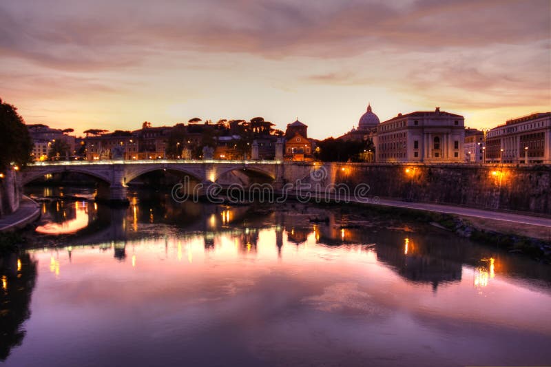 The Italian river, Tiber, near Vatican. The Italian river, Tiber, near Vatican