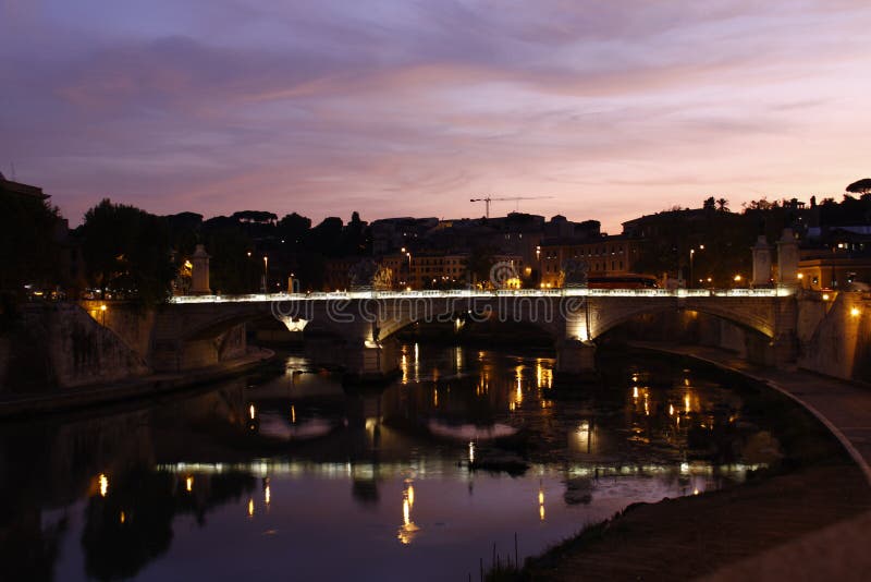 The Italian river, Tiber, near Vatican. The Italian river, Tiber, near Vatican