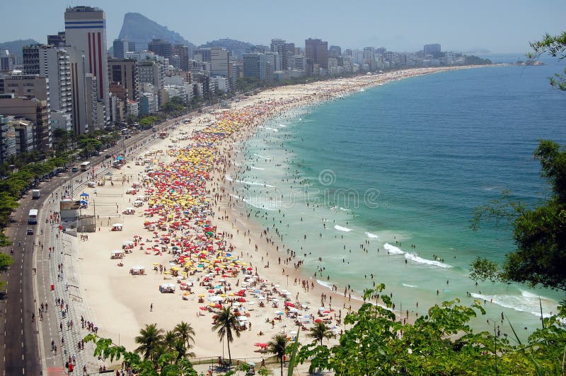 A view of Ipanema and Leblon beach, one of the most beautiful beach of Rio de Janeiro. A view of Ipanema and Leblon beach, one of the most beautiful beach of Rio de Janeiro.