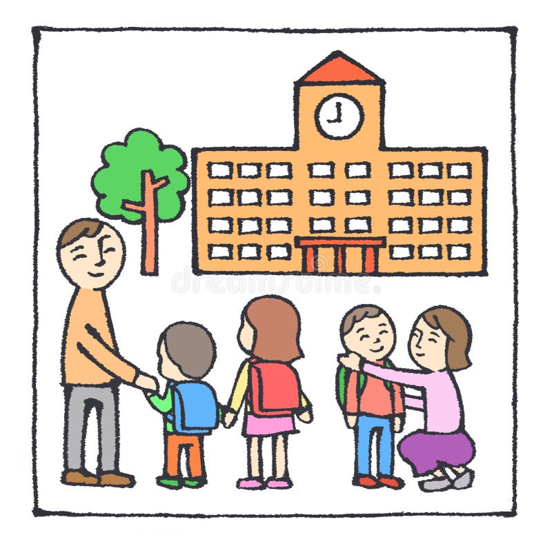 De jonge geitjes gaan naar school stock illustratie De jonge geitjes gaan naar school stock illustratie