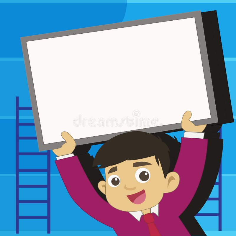 De jonge Mannelijke Raad van Studentenraising empty framed Glimlachende Jongen in Bandholding Stijgende Lege Whiteboard boven zij royalty-vrije illustratie De jonge Mannelijke Raad van Studentenraising empty framed Glimlachende Jongen in Bandholding Stijgende Lege Whiteboard boven zij royalty-vrije illustratie
