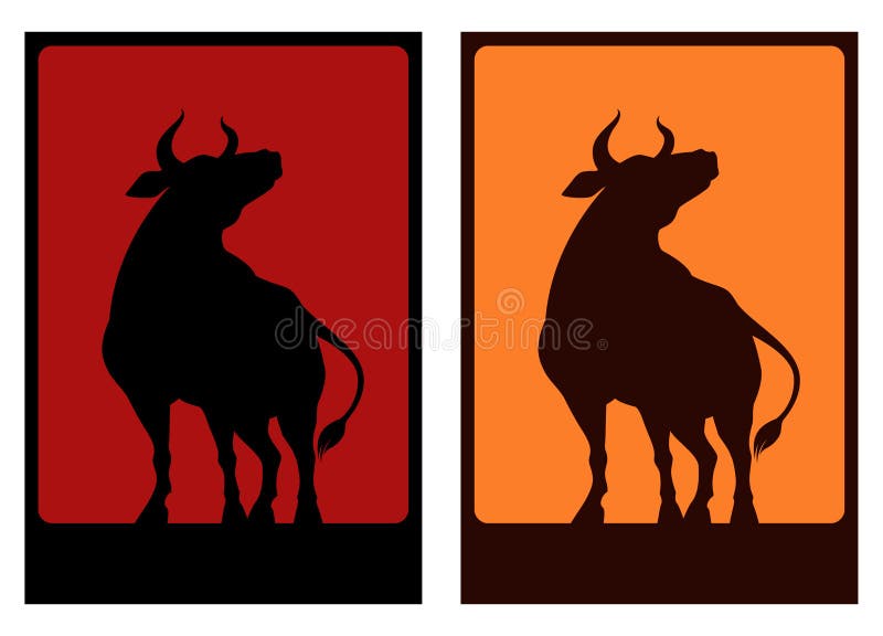 De jonge sterke stier in trots stelt vector illustratie De jonge sterke stier in trots stelt vector illustratie
