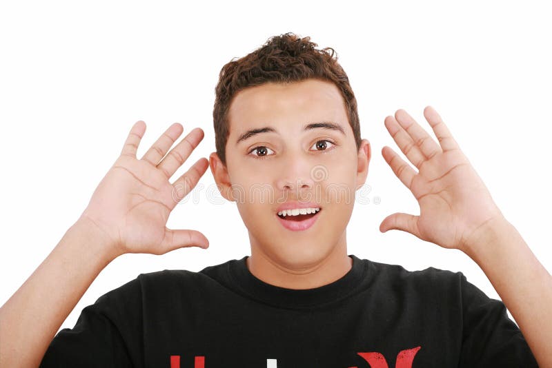 De jongelui verbaasde en verraste de mens stock foto De jongelui verbaasde en verraste de mens stock foto