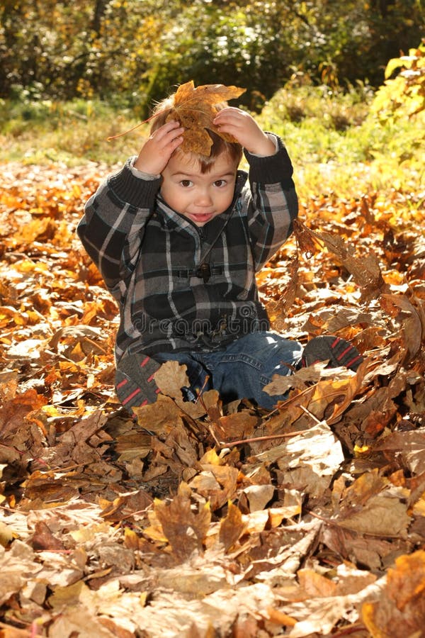 De jongen van de herfst stock foto De jongen van de herfst stock foto