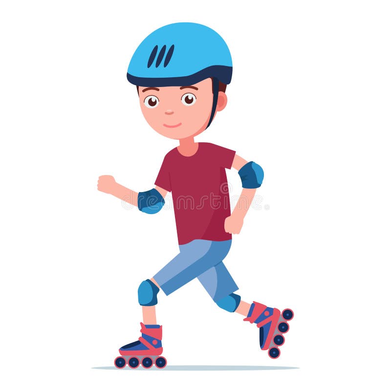 De jongensritten op rolschaatsen royalty-vrije illustratie De jongensritten op rolschaatsen royalty-vrije illustratie