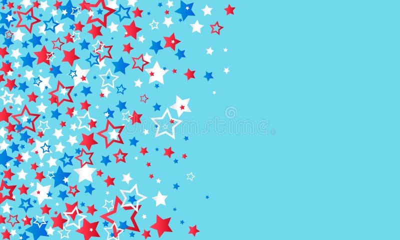 4 de julho, Dia da Independência dos EUA Confetes vermelhos, azuis e brancos das decorações das estrelas em um fundo azul Textura ilustração royalty free 4 de julho, Dia da Independência dos EUA Confetes vermelhos, azuis e brancos das decorações das estrelas em um fundo azul Textura ilustração royalty free