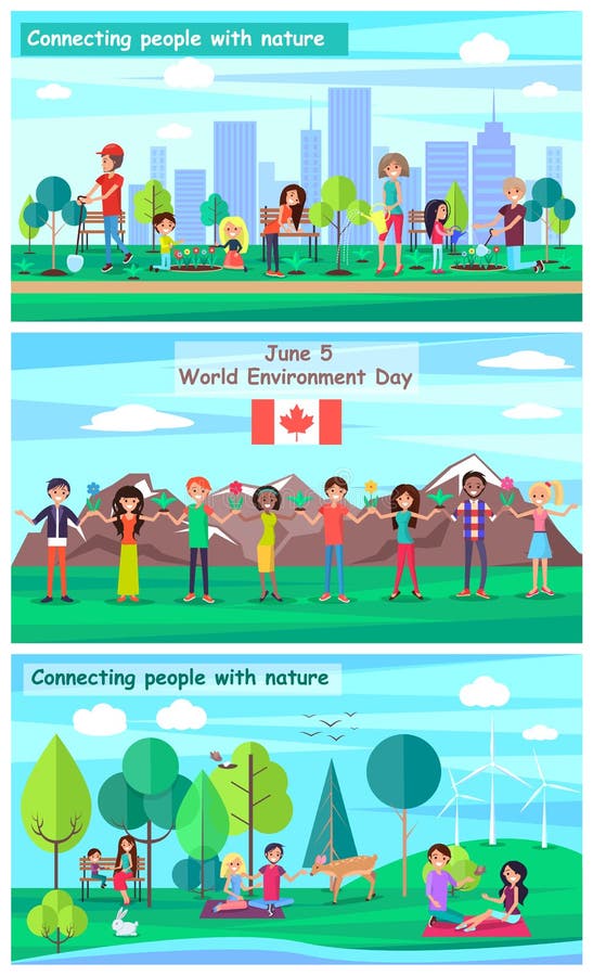 5 de junio carteles promocionales del día del ambiente mundial stock de ilustración 5 de junio carteles promocionales del día del ambiente mundial stock de ilustración