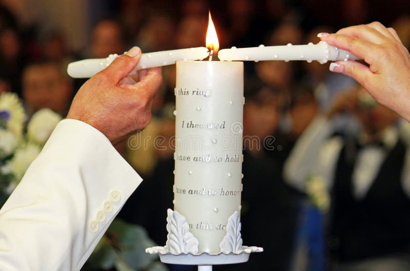 De kaarsceremonie van de eenheid stock foto De kaarsceremonie van de eenheid stock foto