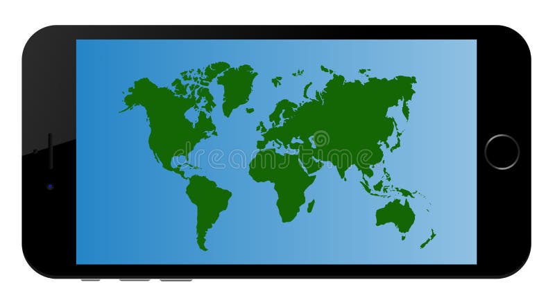 De Kaart App van de continentenwereld op Slimme Telefoon