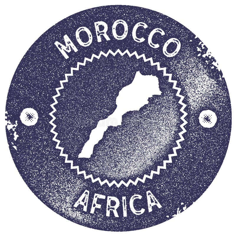 De kaart uitstekende zegel van Marokko stock illustratie