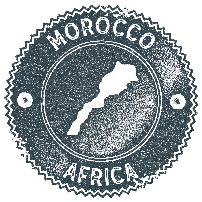 De kaart uitstekende zegel van Marokko vector illustratie