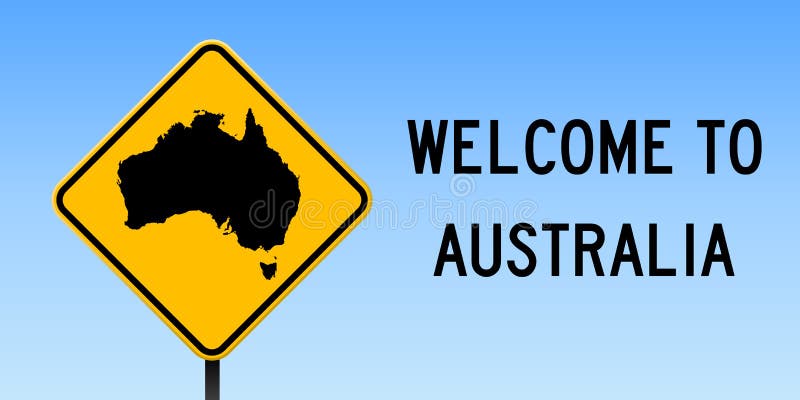 De kaart van Australië op verkeersteken vector illustratie De kaart van Australië op verkeersteken vector illustratie