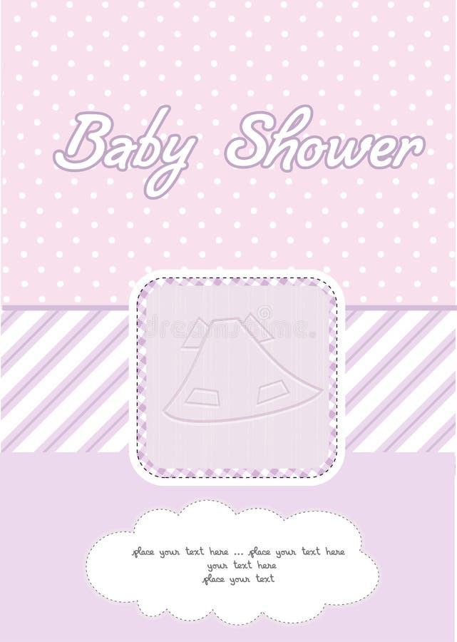 De kaart van de het meisjesdouche van de baby vector illustratie De kaart van de het meisjesdouche van de baby vector illustratie
