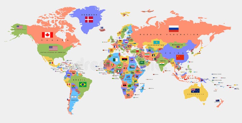koepel procedure genoeg De Kaart-landen Van De Wereld Vector Illustratie - Illustration of azië,  kaarten: 29825512