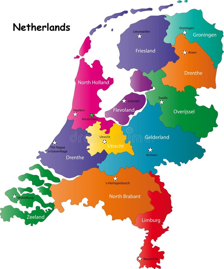 De kaart van Nederland vector Illustration provincie -