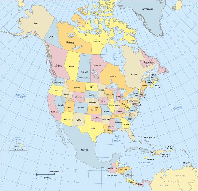 De Kaart van Noord-Amerika